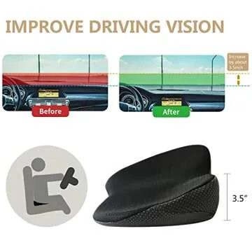 Livtribe Car Seat Cushion - Memory Foam Car Seat Pad - Sciatica & Lower Back Pain Relief - Car Seat Cushions for Driving - Road Trip Essentials for Drivers(Black)