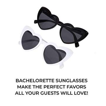 Bachelorette Party Retro Heart Sunglasses black Size: 7 Pack