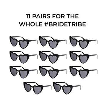 Bachelorette Retro Heart Sunglasses - Stylish Party Favors