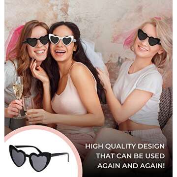 Bachelorette Retro Heart Sunglasses - Stylish Party Favors