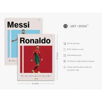 Soccer Posters 8x10 Canvas Prints Set - Boys Bedroom Art