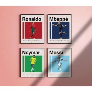 Soccer Posters 8x10 Canvas Prints Set - Boys Bedroom Art