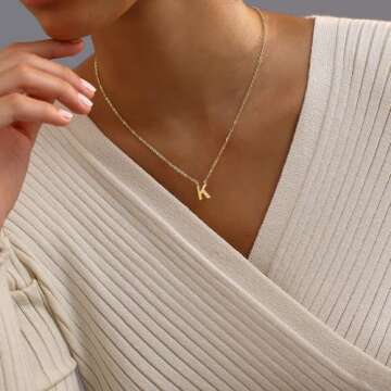Dainty Gold Initial Necklace for Women Personalized Gift