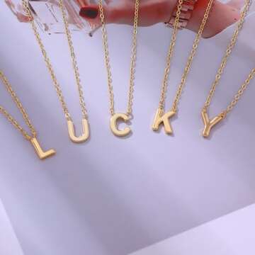 Dainty Gold Initial Necklace for Women Personalized Gift