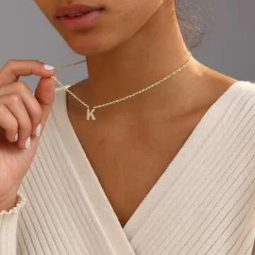 Dainty Gold Initial Necklace for Women Personalized Gift