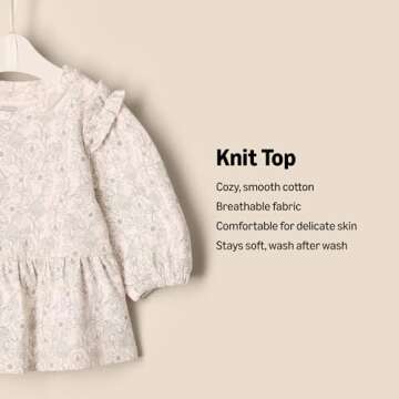 Charming 3/4 Sleeve Knit Tops for Baby Girls - Pack of 2