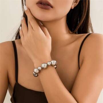 YBMYCM Chunky Big Gold Bead Choker Necklaces for Women Gifts Jewelry