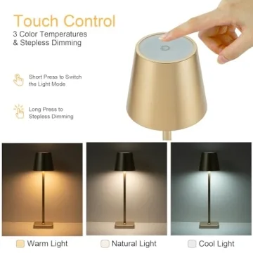 Kelary 2 Pack Cordless Table Lamp Rechargeable LED