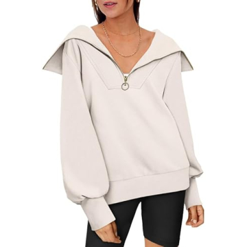 EFAN Women's Stylish Quarter Zip Pullover for Casual Wear