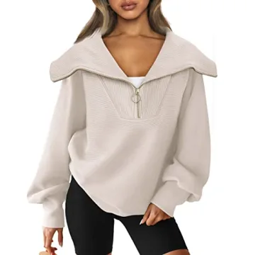 EFAN Women's Stylish Quarter Zip Pullover for Casual Wear