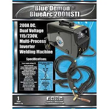 Blue Demon BlueArc 200MSTI Multi-Process Welder 200A