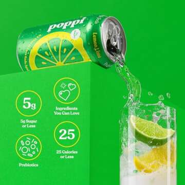 Poppi Sparkling Prebiotic Soda - Lemon Lime 12-pack