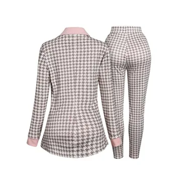 Stylish Women's Houndstooth Blazer & Pants Outfit