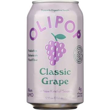 OLIPOP Classic Grape Prebiotic Soda - Refreshing and Healthy
