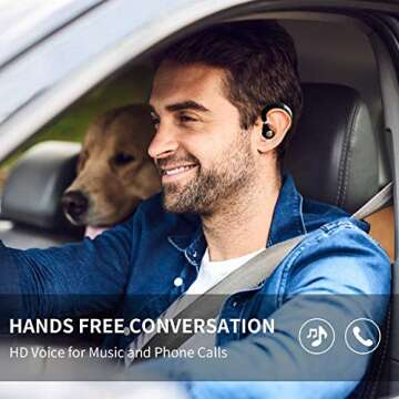 FIMITECH Bluetooth Headset, Wireless Earpiece V5.0 Bluetooth Earpiece Ultralight Hands Free for Business/Office/Driving/Sporting