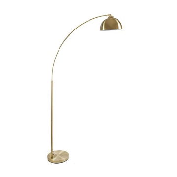 Archiology Arc Floor Lamp, 79" Height Gold Brass Floor Lamp Curved, and Metal Dome Shade with Glossy...