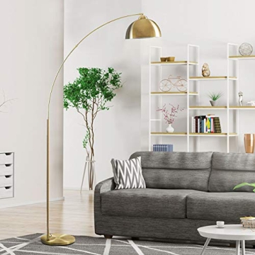 Elegant Archiology 79" Arc Floor Lamp - Gold Brass Design