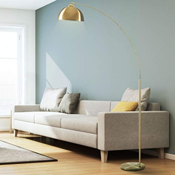 Elegant Archiology 79" Arc Floor Lamp - Gold Brass Design