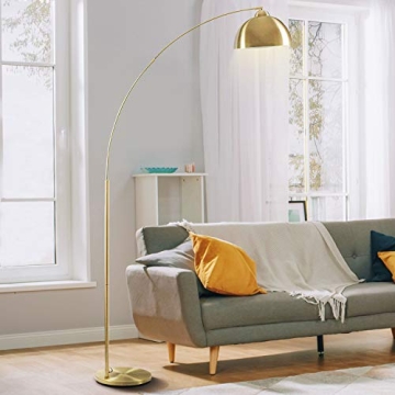 Elegant Archiology 79" Arc Floor Lamp - Gold Brass Design