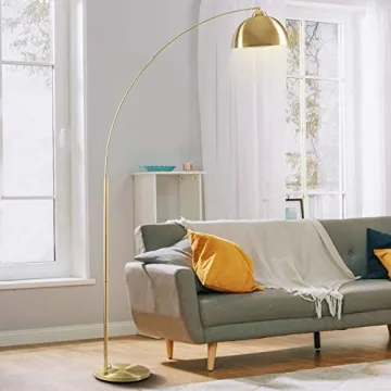 Elegant Archiology 79" Arc Floor Lamp - Gold Brass Design