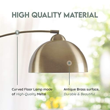 Elegant Archiology 79" Arc Floor Lamp - Gold Brass Design