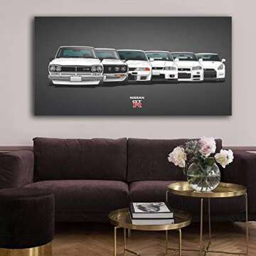 JDM Car Poster Skyline R34&Skyline R35 Poster Decorative Painting Canvas Wall Art Living Room Posters Bedroom Painting 12x24inch(30x60cm)