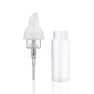 12 Pcs Empty Bottle Travel Soap Bottle | Plastic Foam Dispenser Bottle | Mini Foaming Soap Pump Dispenser for Cleaning, Travel, Cosmetics Packaging (2 oz)