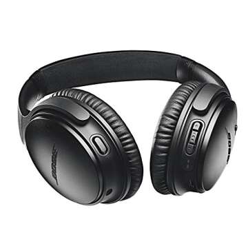 Bose QuietComfort 35 Series II Wireless Headphones, Black, Noise Cancelling with Budrug LLC Airplane Flight Adapter - Worldwide Version Bundle