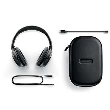 Bose QuietComfort 35 Series II Wireless Headphones, Black, Noise Cancelling with Budrug LLC Airplane Flight Adapter - Worldwide Version Bundle