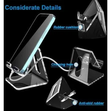 Crpich Acrylic Phone Stand, Stylish and Functional Desk Accessory