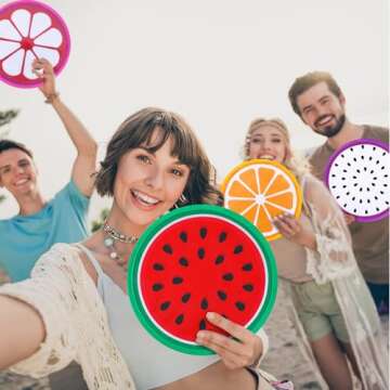 CroBlissful Foldable Fruit Fans - Perfect for Parties and Outdoor Fun
