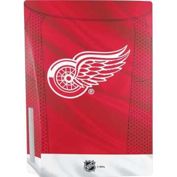 Skinit Decal Gaming Skin Compatible with PS5 Bundle - Officially Licensed NHL Detroit Red Wings Home Jersey Design