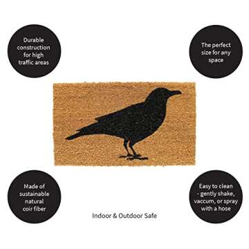 Durable & Stylish Evergreen Black Raven Welcome Mat