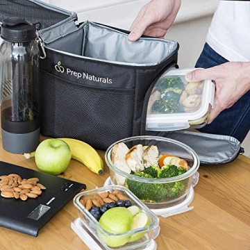 PrepNaturals 13 Pack Glass Meal Prep Containers - Dishwasher Microwave Freezer Oven Safe - Glass Storage Containers with Lids (Multi-Compartment)