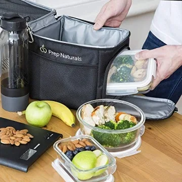 PrepNaturals 13 Pack Glass Meal Prep Containers - Dishwasher Microwave Freezer Oven Safe - Glass Storage Containers with Lids (Multi-Compartment)