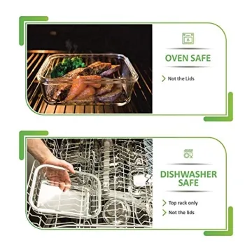 PrepNaturals 13 Pack Glass Meal Prep Containers - Dishwasher Microwave Freezer Oven Safe - Glass Storage Containers with Lids (Multi-Compartment)