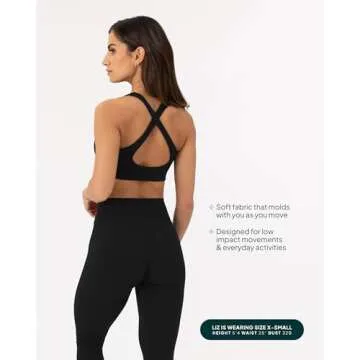 PAVOI ACTIVE Women's Athleisure Strappy Scoop Sports Bra | High Support Bra with Removable Pads | FlexFlow, Medium, Black