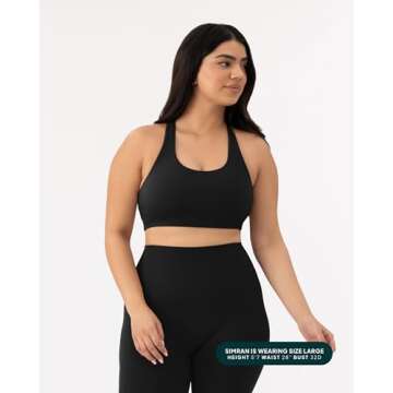 PAVOI ACTIVE Women's Athleisure Strappy Scoop Sports Bra | High Support Bra with Removable Pads | FlexFlow, Medium, Black