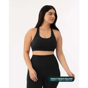 PAVOI ACTIVE Women's Athleisure Strappy Scoop Sports Bra | High Support Bra with Removable Pads | FlexFlow, Medium, Black