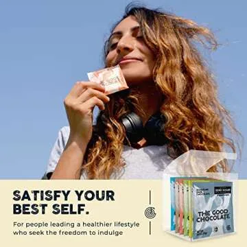 THE GOOD CHOCOLATE - Keto Chocolate Variety Pack with Zero Sugar & Lower Net Carb Snack - Keto Chocolate Bars offer Lower Calorie Chocolate Candy - Keto Snacks Low Carb - 6 Flavors, 12 Square Pack