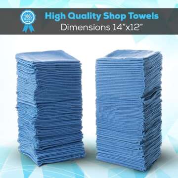 Simpli-Magic 79185 Shop Towels 14”x12”, Blue, 100 Pack