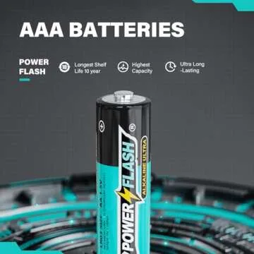 POWER FLASH Alkaline Battery, Long-Lasting Power, Leakproof Design, 10 Years Shelf Life (24)
