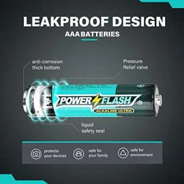 POWER FLASH Alkaline Battery, Long-Lasting Power, Leakproof Design, 10 Years Shelf Life (24)