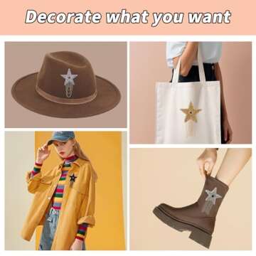 Dazzling 5Pcs Rhinestone Star Tassel Patches for DIY Projects