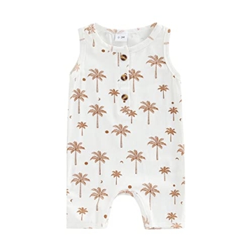 CIYCUIT Baby Boy Sleeveless Romper Newborn 0 3 6 9 12 Months Summer Clothes White 0-3 Months