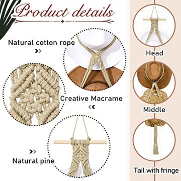 Yulejo Macrame Hat Hanger - Stylish Hat Organizer
