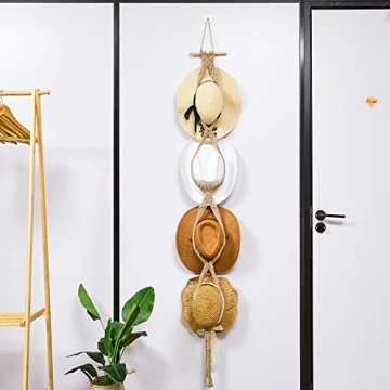 Yulejo Macrame Hat Hanger - Stylish Hat Organizer