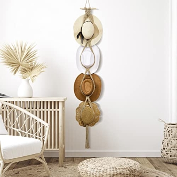Yulejo Macrame Hat Hanger - Stylish Hat Organizer