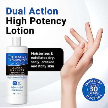 Dermal Therapy Alpha Hydroxy Lotion - High Potency AHA Exfoliating Moisturizer for Dry, Scaly Skin -...