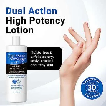 Dermal Therapy Alpha Hydroxy Lotion - High Potency AHA Exfoliating Moisturizer for Dry, Scaly Skin -...
